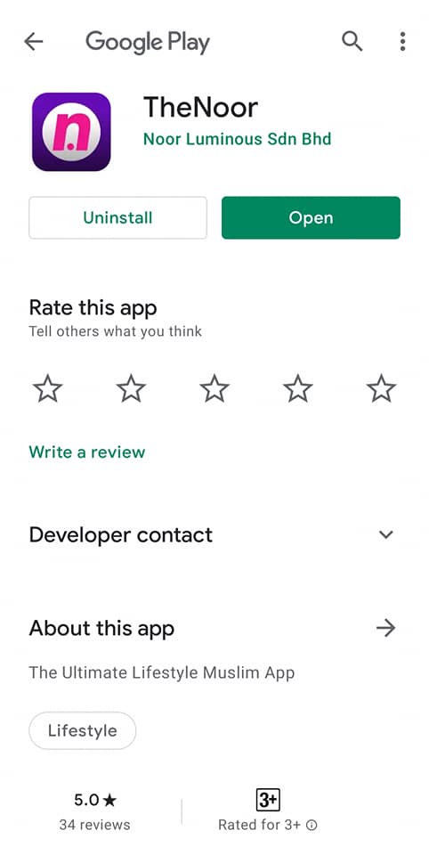 Alhamdulillah, kini TheNoor app sedia untuk dimuat turun di Android Google Playstore.