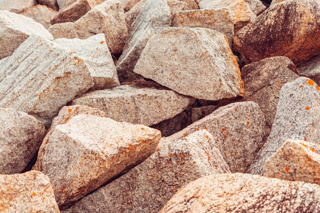big granite stones piled up