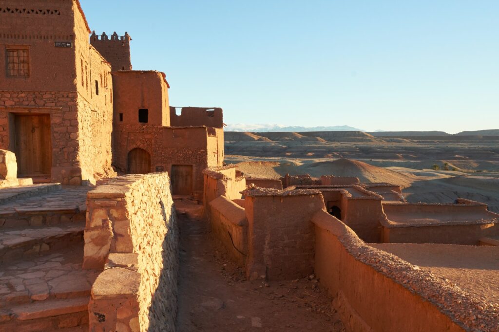 Ancient city in desert and wonderful sky