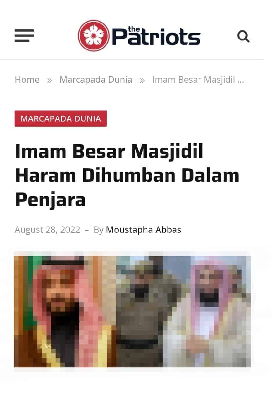 IMAM MASJID HARAM DIPENJARA 10 TAHUN?