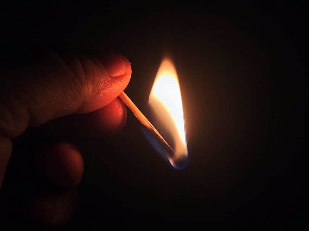 The match burns in your hand