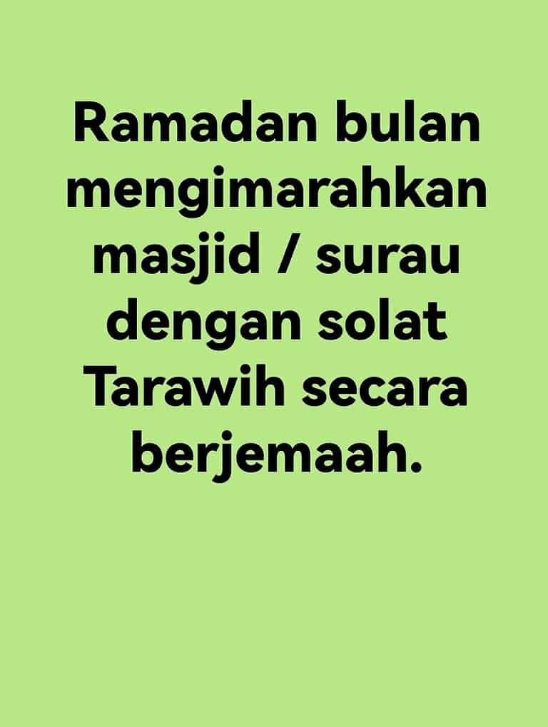 RAMADAN BULAN MENGIMARAHKAN MASJID
