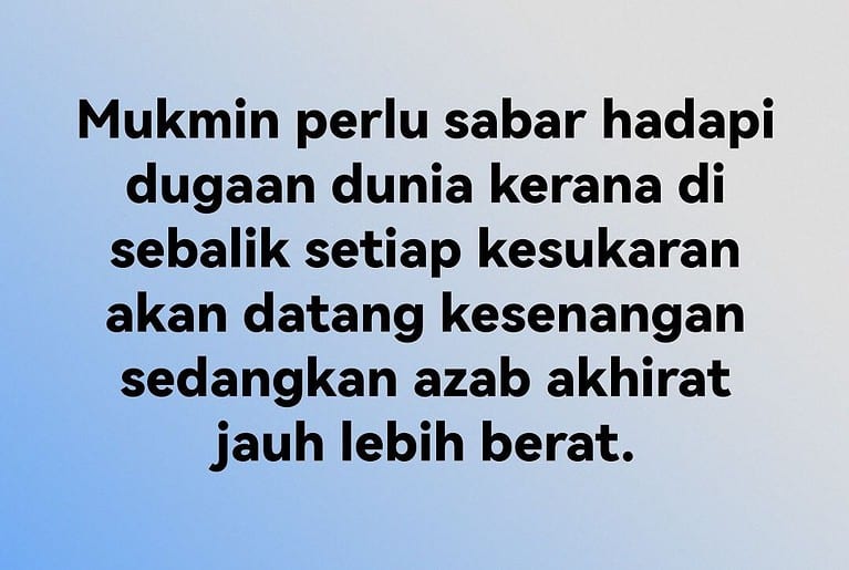 SABAR HADAPI DUGAAN DUNIA