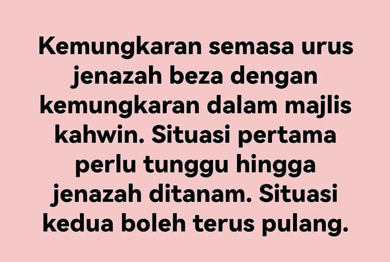 KEMUNGKARAN SEMASA PENGURUSAN JENAZAH vs WALIMATULURUS