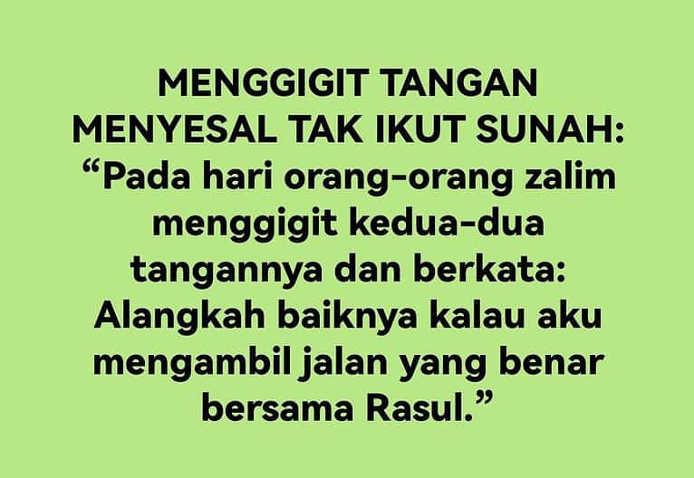 MENYESAL TAK IKUT SUNAH