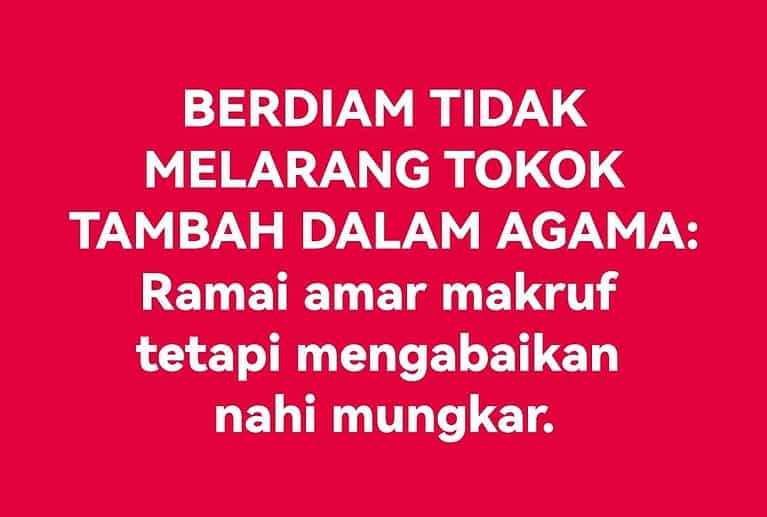 BERDIAM DIRI TIDAK MELARANG TOKOK TAMBAH DALAM AGAMA