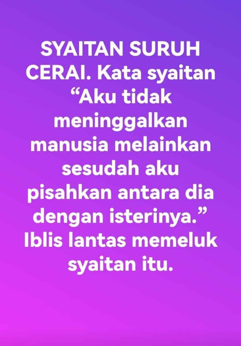 SYAITAN SURUH CERAI