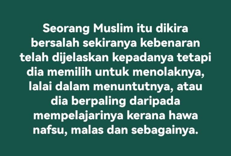 BILA MUSLIM DIKIRA BERSALAH
