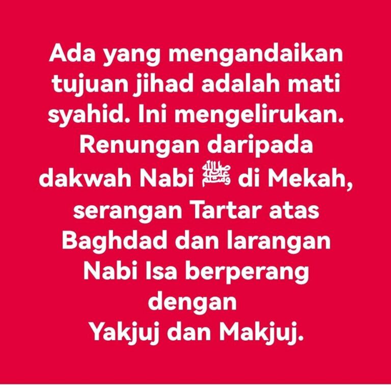 JIHAD PERANG: SATU RENUNGAN