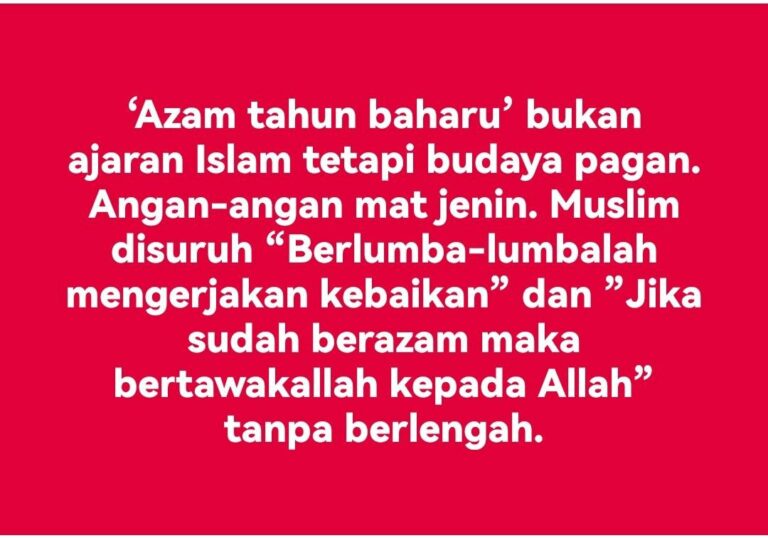 AZAM TAHUN BAHARU BUKAN BUDAYA ISLAM