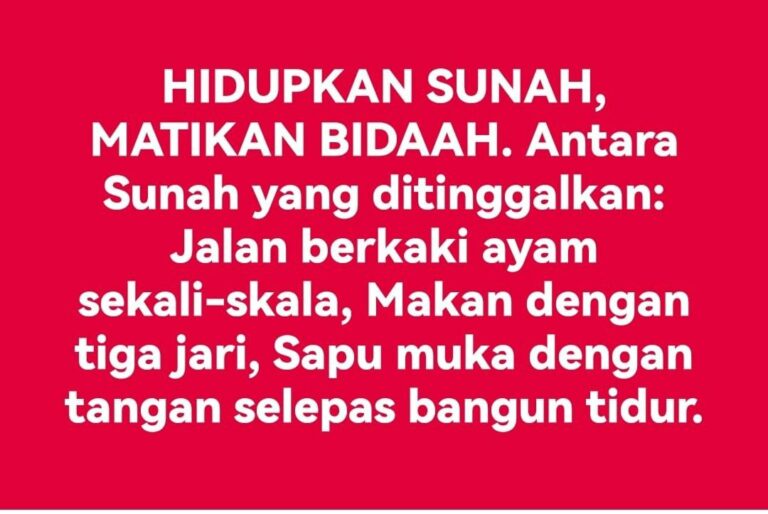 HIDUPKAN SUNAH MATIKAN BIDAAH