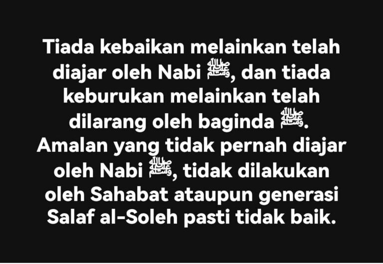 TIADA KEBAIKAN KECUALI NABI ﷺ SUDAH AJAR