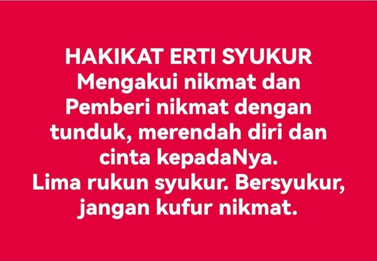 HAKIKAT ERTI SYUKUR