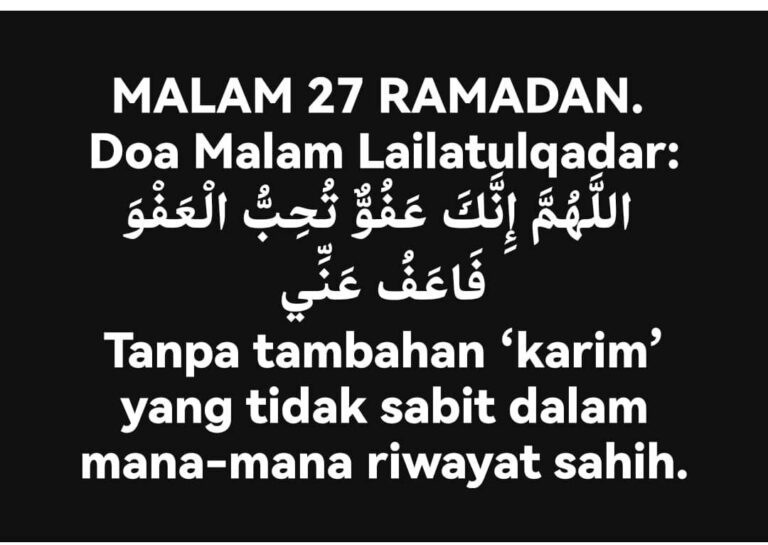 MALAM 27 RAMADAN: LAILATULQADAR