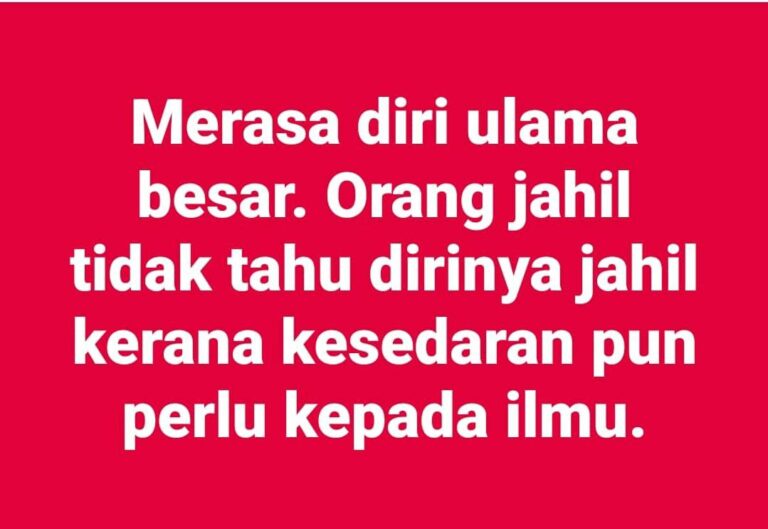ULAMA TIDAK AKAN DAKWA DIRINYA ULAMA