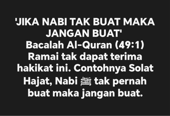 JIKA NABI TAK BUAT MAKA JANGAN BUAT