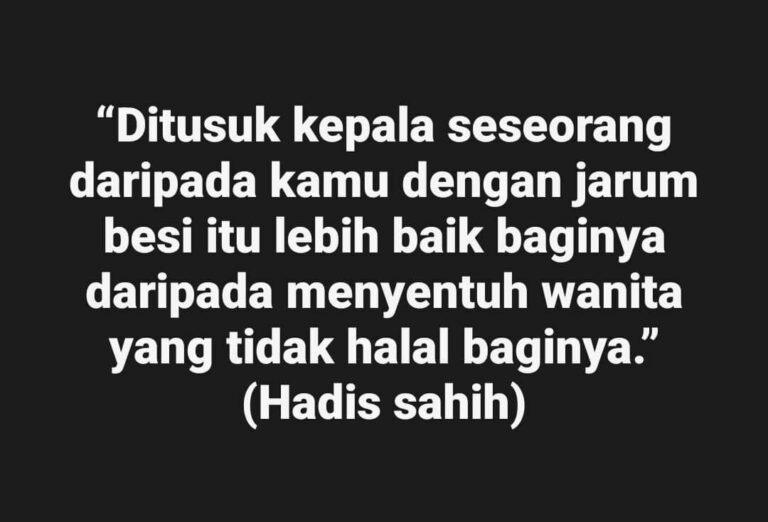 HARAM SENTUH PEREMPUAN BUKAN MAHRAM
