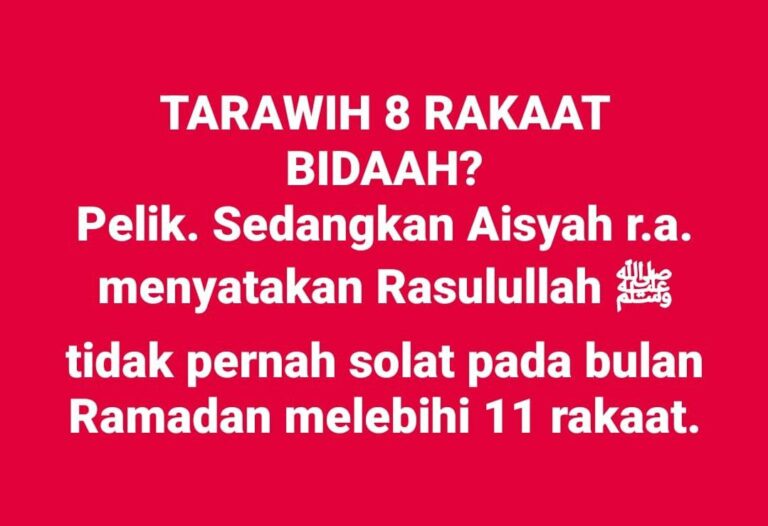 TARAWIH 8 RAKAAT BIDAAH?