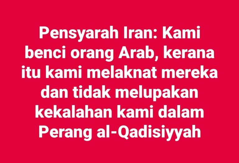 Pensyarah Iran: Kami benci orang Arab